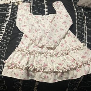 Altar'd State Pink and White Floral Dress